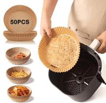 Forma De Airfryer PAPEL Descartável Antiaderente Cozinha Redondo Fritadeira Limpeza Protetor Forro