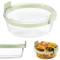 Forma de Airfryer Vidro Lékué Redonda 1,35L Com Alças de Silicone Forno e Mesa Original Forma de Airfryer Vidro Lékué Redonda 1,35L Com Alças de Silicone Forno e Mesa Original
