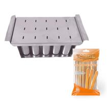 Forma De Alumínio 15 Cavidades + 100 Palitos Para Picolé