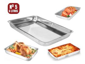 Forma De Alumínio Assadeira Retangular Travessa Grande 6 Lts