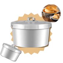 Forma de Alumínio Redonda N20 2,8L Polida com Tampa para Bolo Pudim com Furo Central Cone Travessa Alta Torta Maria Mole Padaria Cozinha Forno