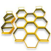 Forma de Bloco Kit Sextavado 9 Blocos 17x4cm Lajotinha Piso Forma de Bloco Kit Sextavado 9 Blocos 17x4cm Lajotinha Piso