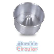 Forma de bolo c/ tubo 16x8cm alum. circular - ALUMÍNIO CIRCULAR
