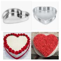 Forma De Bolo Coração 20 Cm Em Alumínio Reforçado