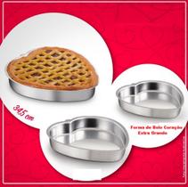 Forma De Bolo Coração Extra Grande 34cm Em Alumínio Reforçado