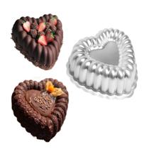 Forma de Bolo Coração Gomada Suiça Alta Decorada, Forma Profissional em Aluminio