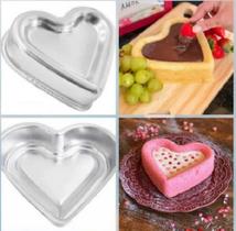 Forma de bolo coração rebaixado, bolo piscina 26cm alumínio Forma de bolo coração rebaixado, bolo piscina 26cm alumínio