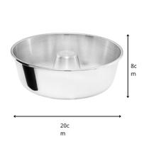 Forma de bolo e pudim 20x8cm alumínio