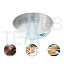 Forma de Bolo Redonda Baixa 6x20cm Alumínio Sustentável para Bolo, Torta, Quiche, Doce, Cozimento Uniforme, Fácil Limpeza, Uso Caseiro ou Profissional