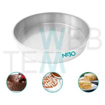 Forma de Bolo Redonda Baixa 6x30cm Alumínio Sustentável para Bolo, Torta, Quiche, Doce, Cozimento Uniforme, Fácil Limpeza, Uso Caseiro ou Profissional