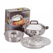 Forma de Bolo Redondo, Pudim e Pizza Multiuso para Fogão Forma de Bolo Redondo, Pudim e Pizza Multiuso para Fogão