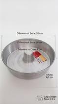 Forma de Bolo Tubo Redonda Alumínio 22, 24, 26 ou 28 cm Altura 7 cm Vissotex