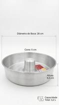 Forma de Bolo Tubo Redonda Alumínio 22, 24, 26 ou 28 cm Altura 7 cm Vissotex
