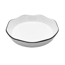 Forma de Cerâmica Branca Redonda com Borda Ondulada 20Cm