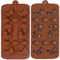 Forma de chocolate com 14 cavidades sortidas de silicone 21x10,5cm - 123 UTIL