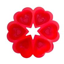 Forma de Coração Para Cupcake em Silicone Vermelho - Quanhe