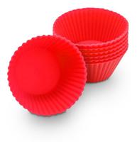 Forma De Cupcake E Muffin Silicone Vermelha 12 Un Mor