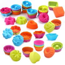 Forma de empada/bolo/cupcakes/gelatina /muffin kit com 6 unidades em silicone - Bazar wu