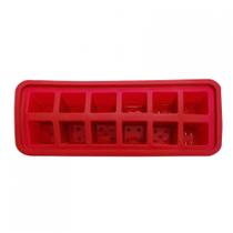 Forma de Gelo 12 Cubos de Silicone 26cmx22cmx3,3cm HomeCook Vermelho Forma de Gelo 12 Cubos de Silicone 26cmx22cmx3,3cm HomeCook Vermelho