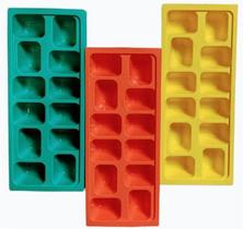 Forma de Gelo 12 Cubos Verde/Salmão/Amarelo - Xplast