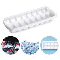 Forma de Gelo 16 Divisórias Cubos Plástico Branco Sem Tampa