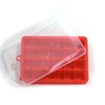 Forma de Gelo 24 cubos com tampa em silicone de alta qualidade