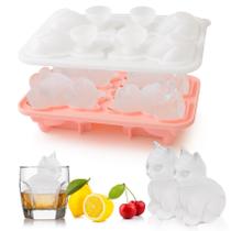 Forma de Gelo 3D de Gato Loyzcy em Silicone com Tampa Forma de Gelo 3D de Gato Loyzcy em Silicone com Tampa