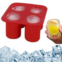 Forma de Gelo 4 Copos Doses em Silicone Whisky