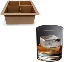 Forma De Gelo 4 Cubos Grandes Silicone Bebidas Whisky