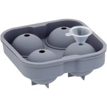 FORMA DE GELO BOLA COM FUNIL SILICONE 5x12x12cm CINZA