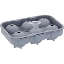Forma De Gelo Bola Com Funil Silicone 5x13x18cm Cinza