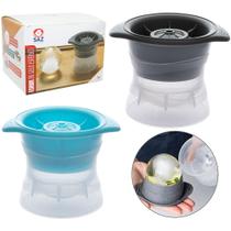 Forma de gelo bola esferica de plastico com tampa silicone colors 11x8x8,7cm