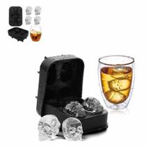 Forma De Gelo C/4 Cavidades Caveira De Silicone 11,5X8X4,5Cm Trc8460 - Top Rio