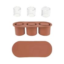 Forma De Gelo Cilíndrica De Silicone Com Tampa E Recipiente Para Freezer, Bebidas Geladas, Suco,