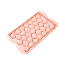 Forma De Gelo Circular De Silicone Com 33 Cavidades E Caixa De Armazenamento De Plástico De Grau