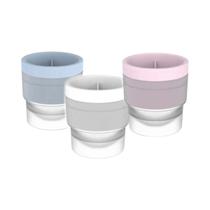 Forma De Gelo Circular Empilhável De Silicone 3PCS Para Whisky Café Molde De Gelo Esférico