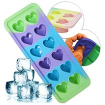 Forma de gelo com 12 cavidades coração de silicone 25x11cm