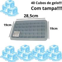 Forma de gelo com tampa- 40 cubos higiênie e praticidade. - CMZ