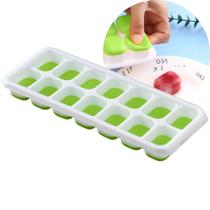 Forma De Gelo Com Tampa Fundo De Silicone 14 Cubos Bpa Free
