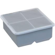 FORMA DE GELO COM TAMPA SILICONE 5x11x11cm CINZA