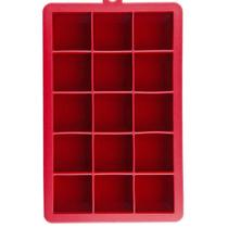 Forma De Gelo De Silicone 15 Cubos Vermelho