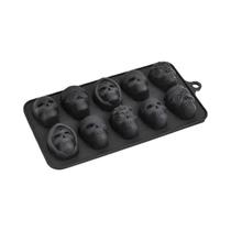 Forma De Gelo De Silicone Com 10 Cavidades Em Formato De Caveira, Reutilizável Para Uísque,