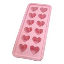 Forma de gelo de silicone com 12 cavidades rosa de coração para cozinha forminha de gelos Forma de gelo de silicone com 12 cavidades rosa de coração para cozinha forminha de gelos