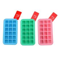 Forma de gelo de silicone com 18 cavidades quadradas rosa ou verde - forminha para cozinha