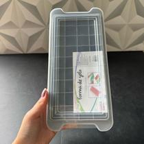 Forma de gelo de silicone com tampa de plástico cinza 32 cavidades para cozinha gelos forminha quadrada retangular