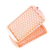 Forma De Gelo De Silicone De Grau Alimentício Com 104 Cubos Empilháveis E Tampas Para Cozinha