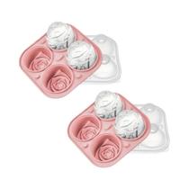 Forma De Gelo De Silicone Em Forma De Rosa Elegante E Reutilizável Para Sobremesas E Bebidas