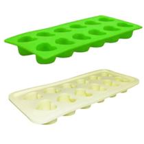 Forma de gelo de silicone verde ou amarelo com 12 cavidades em formato de coração - forminha de gelo - wellmix