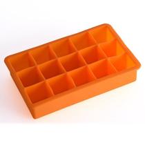 Forma de Gelo de Silicone Wokex - 15 Cubos em 4 Bandejas Laranja