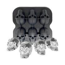 Forma De Gelo Em Forma De Caveira De Horror Com 4-6 Cavidades, Bandeja De Silicone Livre De BPA Para
